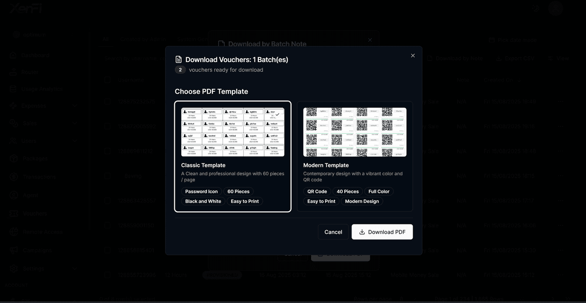 Voucher PDF Download Dark