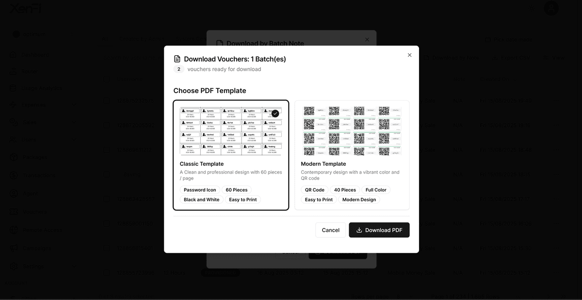 Voucher PDF Download Light